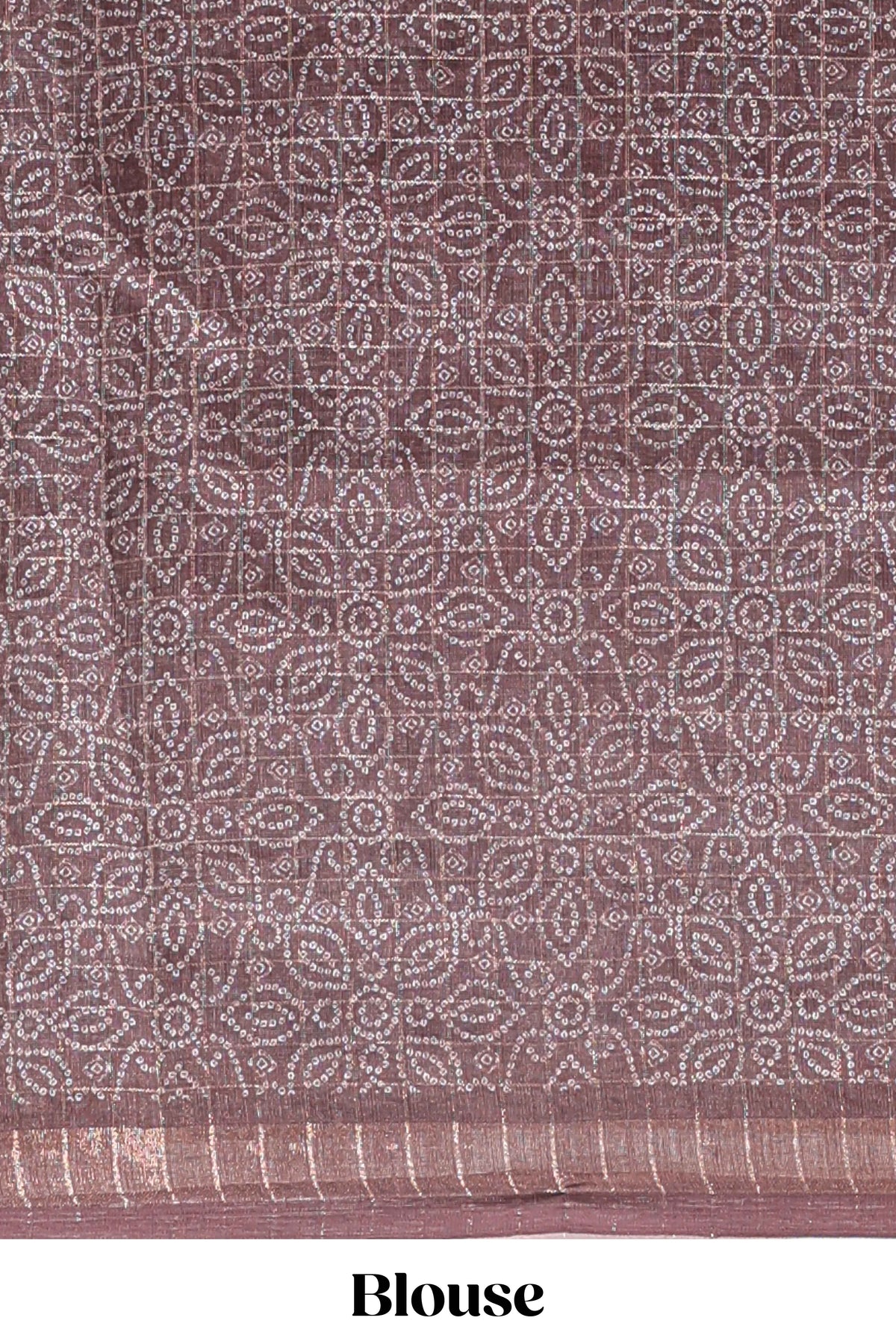 Lime yellow & brown dual shade checked floral design chanderi cotton saree with self zari border and matching blouse