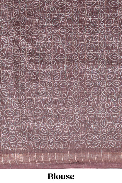 Lime yellow & brown dual shade checked floral design chanderi cotton saree with self zari border and matching blouse