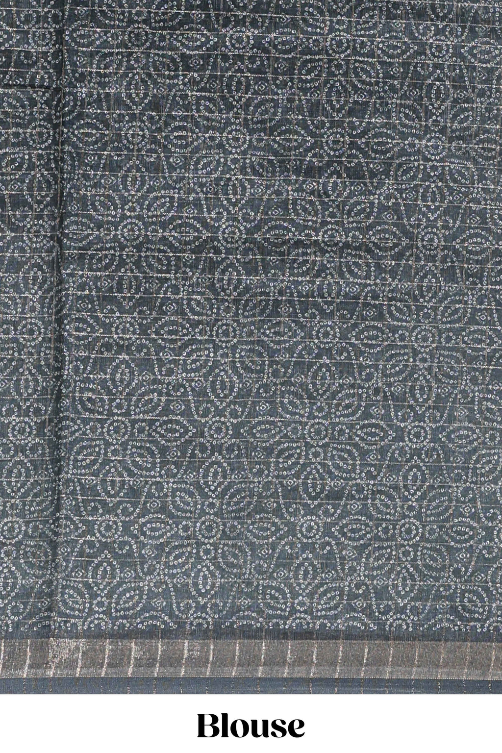 Green & dark green dual shade checked floral design chanderi cotton saree with self zari border and matching blouse