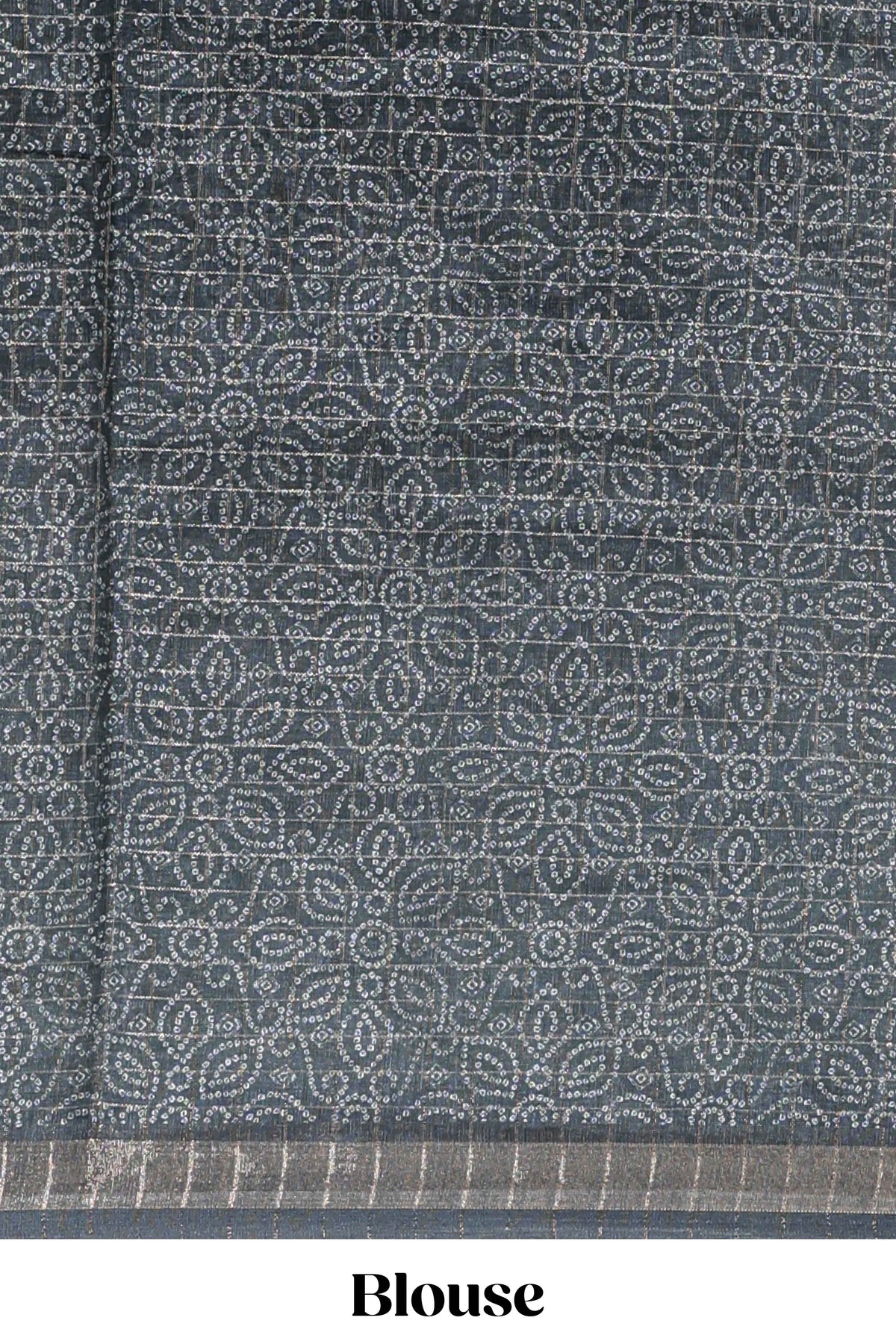 Green & dark green dual shade checked floral design chanderi cotton saree with self zari border and matching blouse