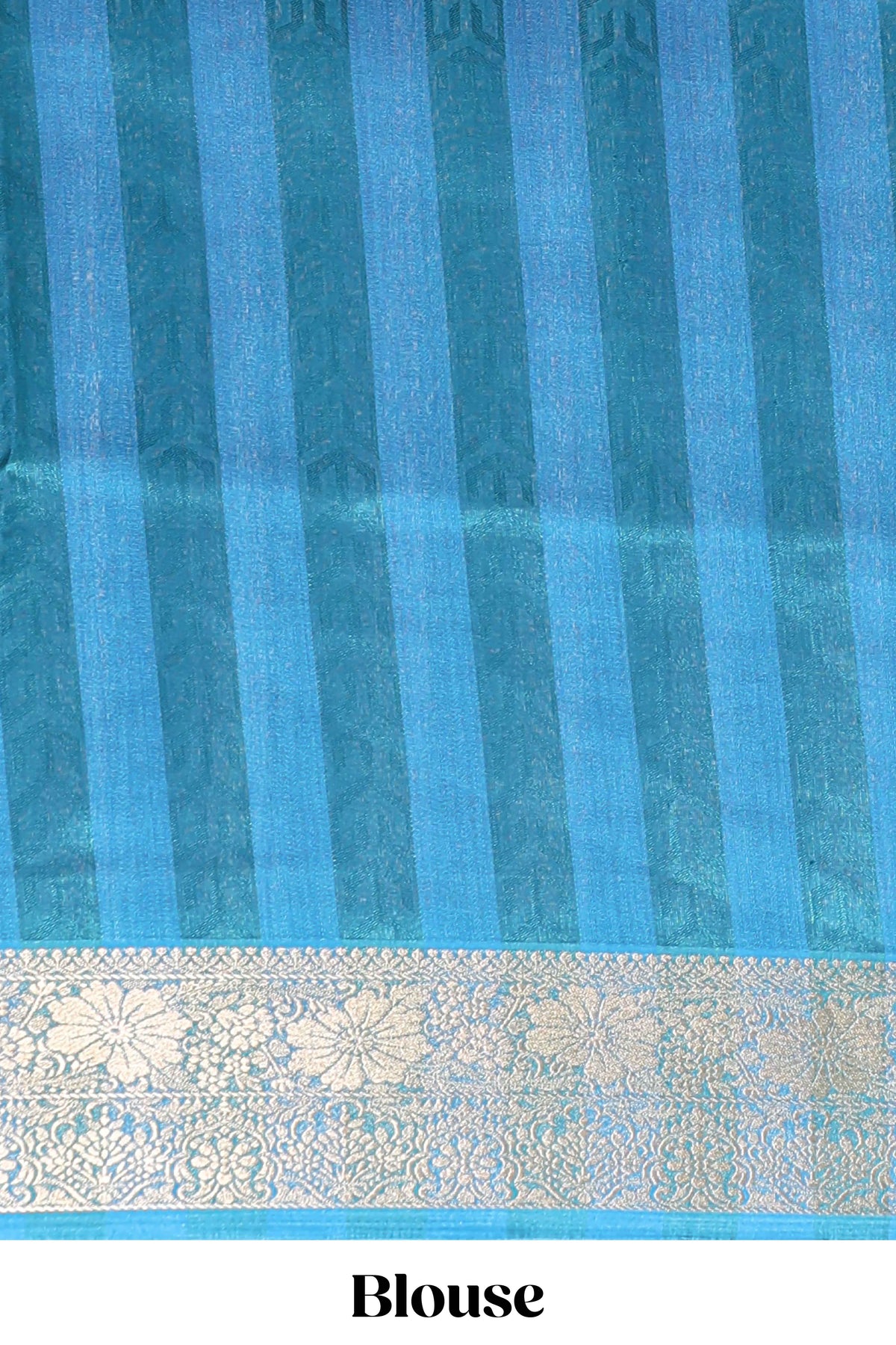 Orange striped kalamkari design chanderi cotton with contrast zai border and self pallu