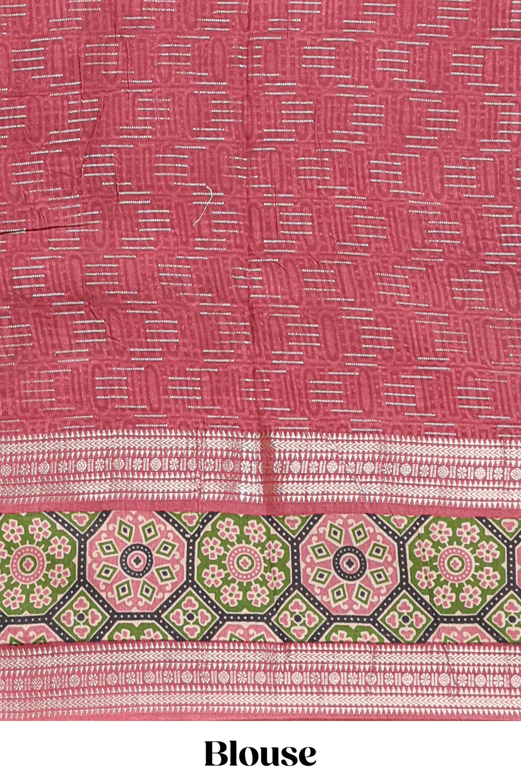 Cream leaf design chanderi cotton saree with contrast bentex zari border and  printed blouse