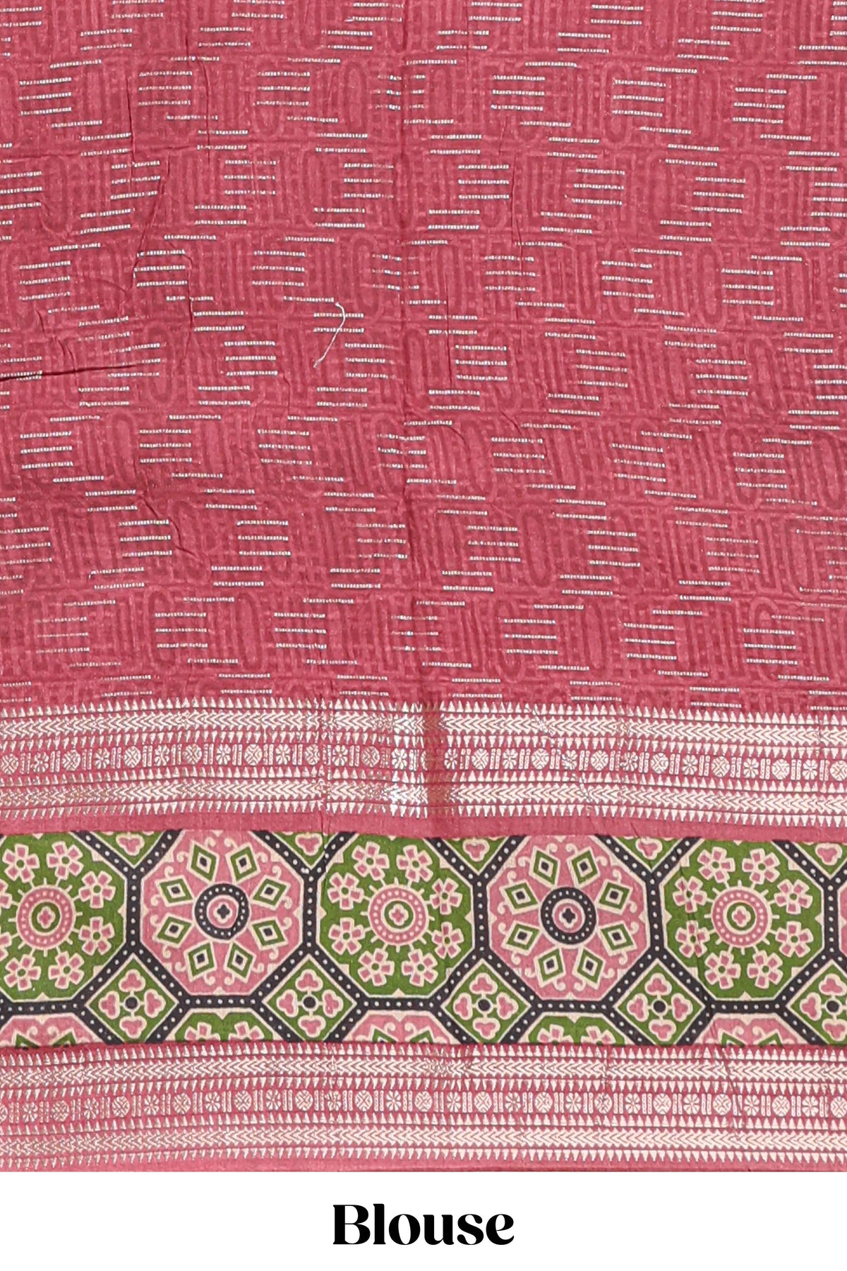 Cream leaf design chanderi cotton saree with contrast bentex zari border and  printed blouse