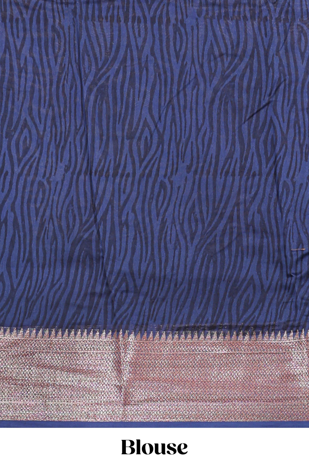 Cream geometric checked motifs chanderi cotton saree with contrast zari border and printed blouse
