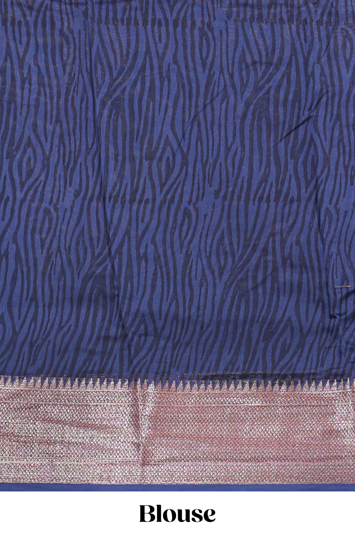 Cream geometric checked motifs chanderi cotton saree with contrast zari border and printed blouse
