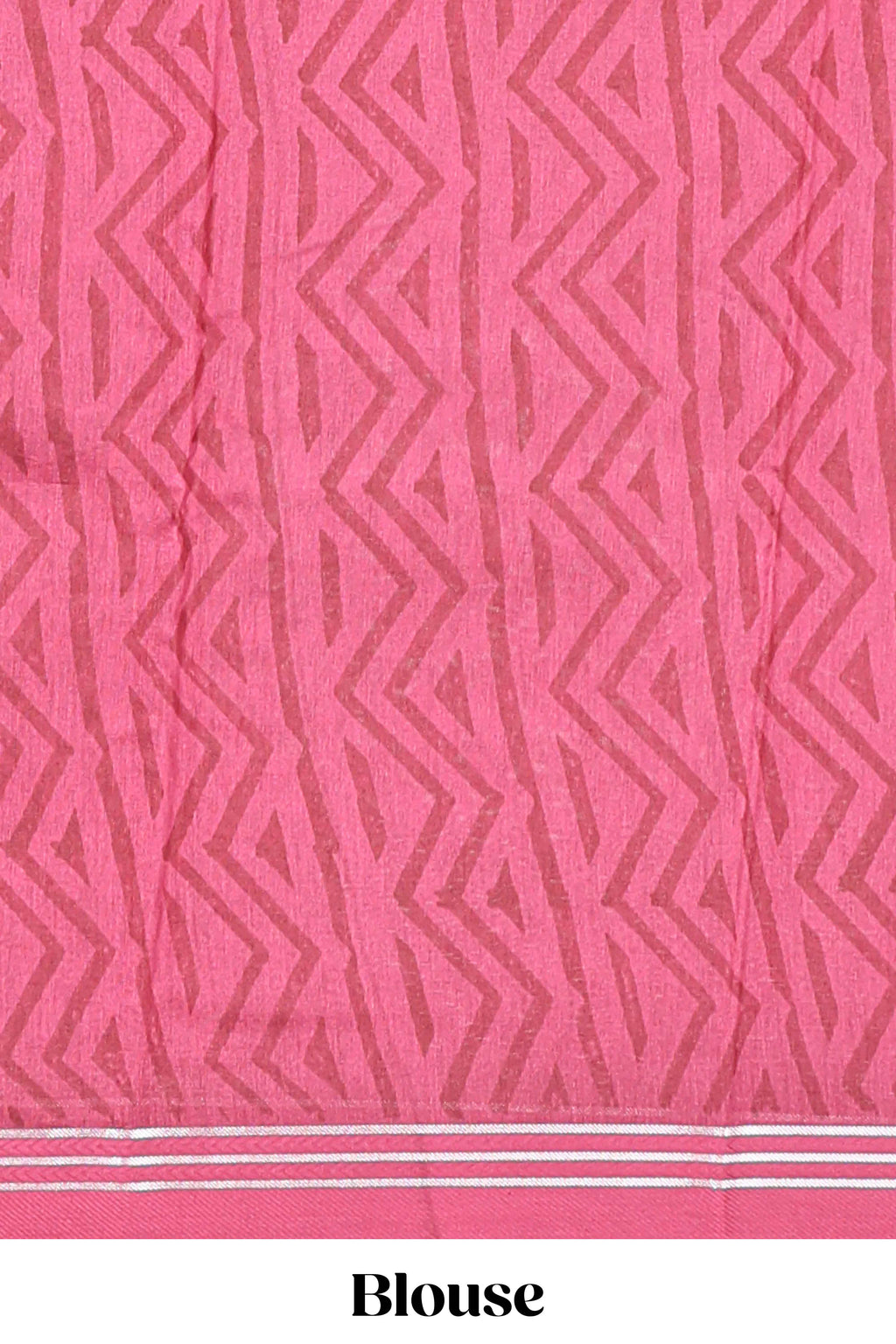 Maroon chevron design chanderi cotton saree with self border and matching printed blouse