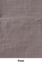 Grey zari checked cotton chudidhar material with matching bottom and contrast dupatta