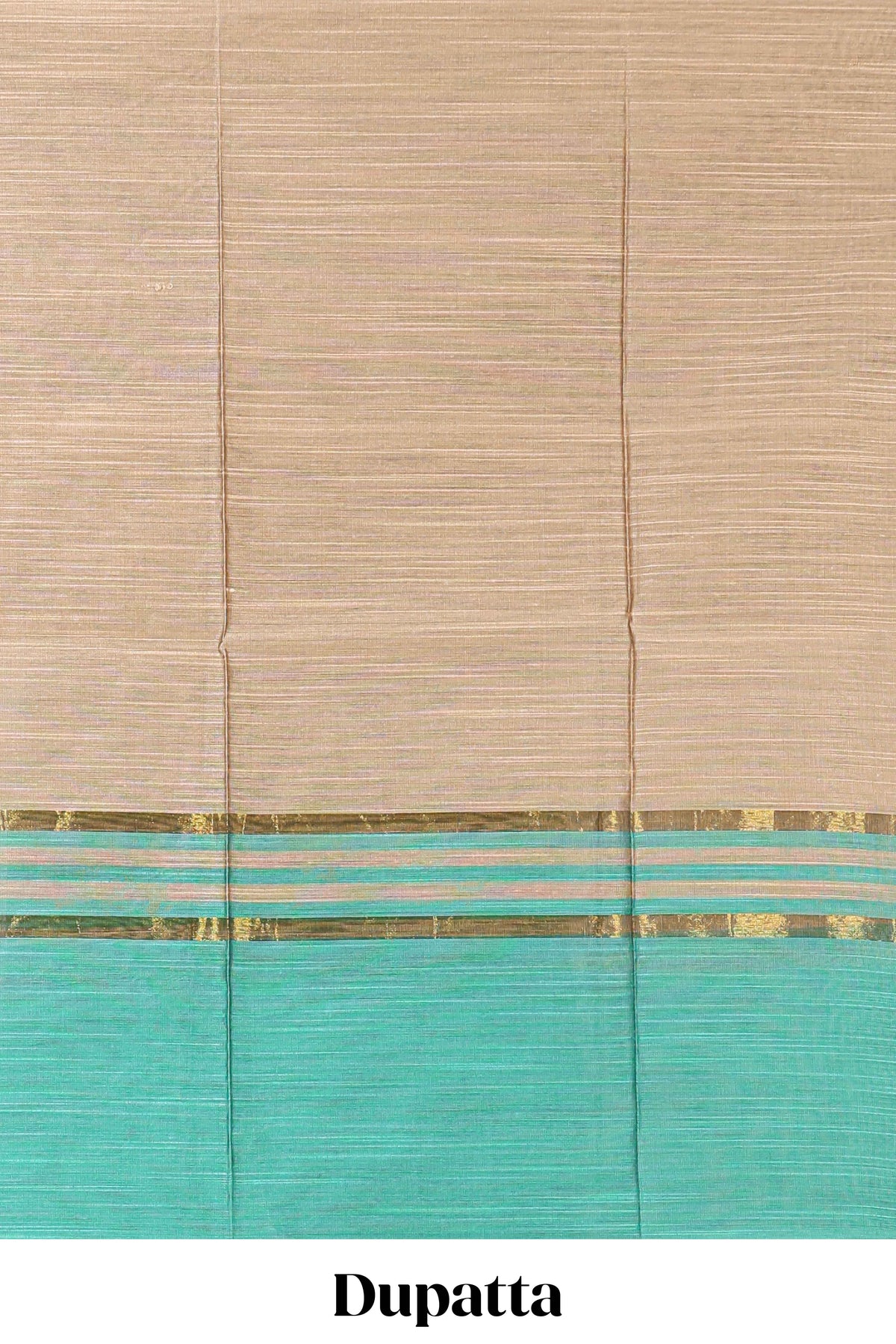 Green zari checked cotton chudidhar material with matching bottom and contrast dupatta