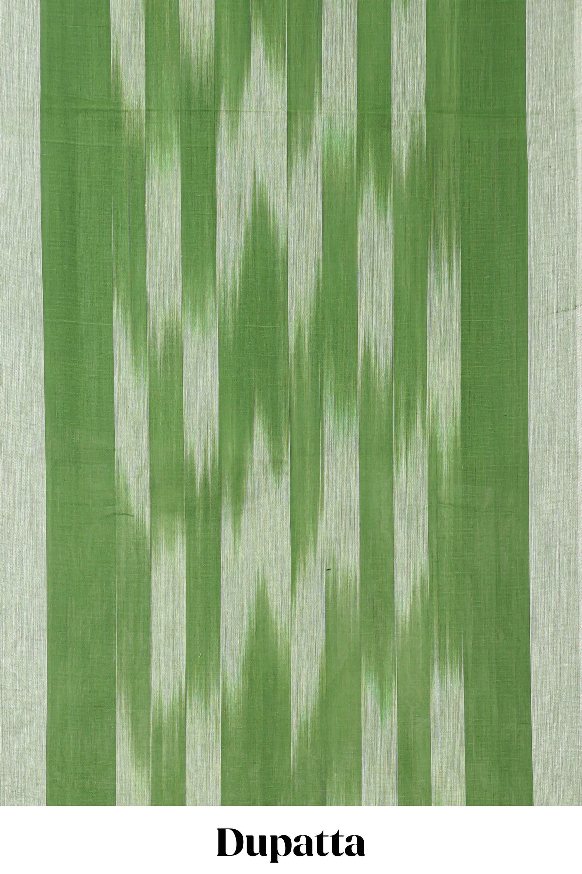 Green ikkat pattern cotton chudidhar material with matching pant and dupatta