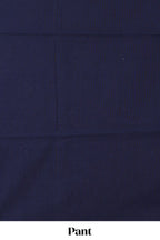 Blue ikkat pattern cotton chudidhar material with contrast pant and dupatta