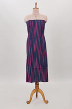 Dark blue ikkat pattern cotton chudidhar material with contrast pant and dupatta
