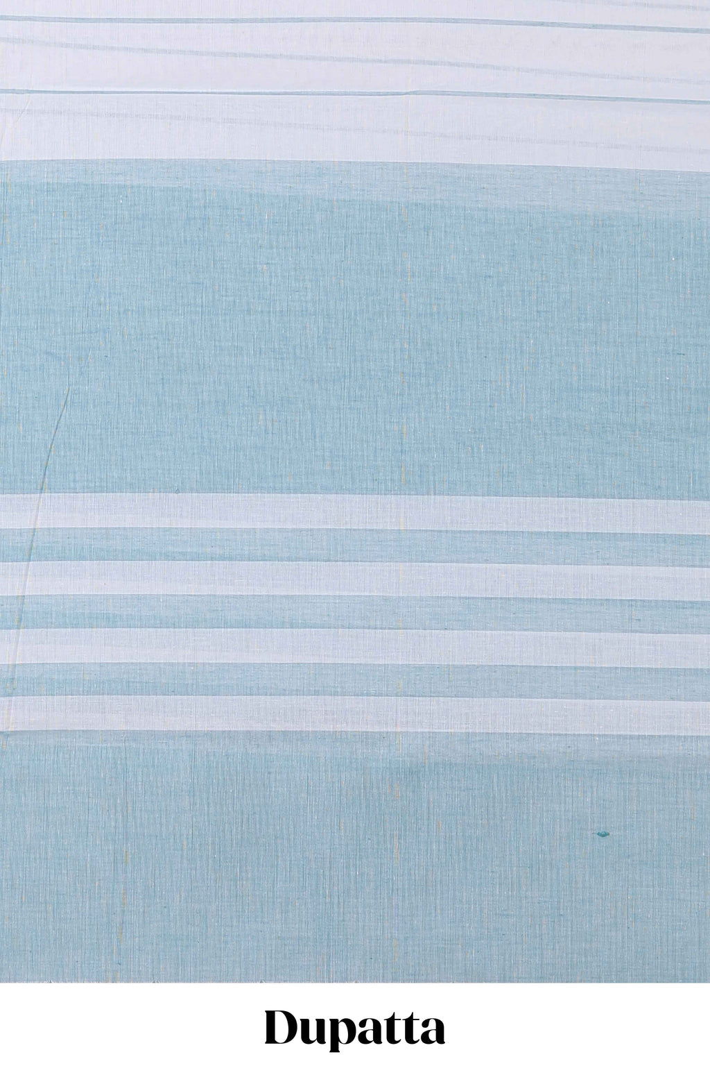 Blue plain cotton chudidhar material with contrast solid pant and matching striped dupatta