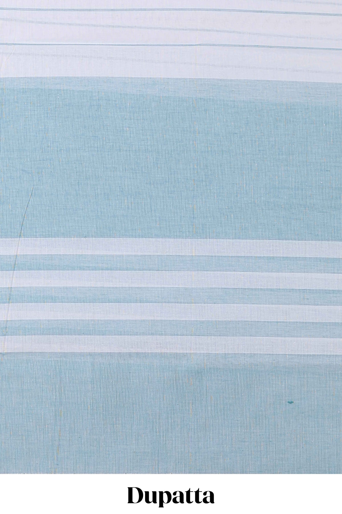 Blue plain cotton chudidhar material with contrast solid pant and matching striped dupatta