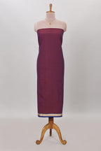 Purple micro butta prints cotton chudidhar material with zari border and contrast pant & dupatta