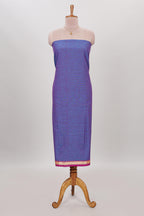 Blue micro butta prints cotton chudidhar material with zari border and contrast pant & dupatta