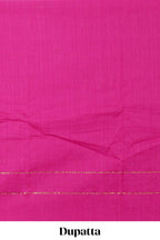 Blue micro butta prints cotton chudidhar material with zari border and contrast pant & dupatta