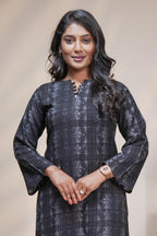 Black abstract designed Straight Kurti with matching  trousers Co-Ord Set