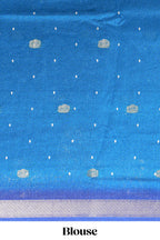 Dark blue Dola Silk Saree with elegant zari butis a rich zari border woven designer pallu along with matcing blouse