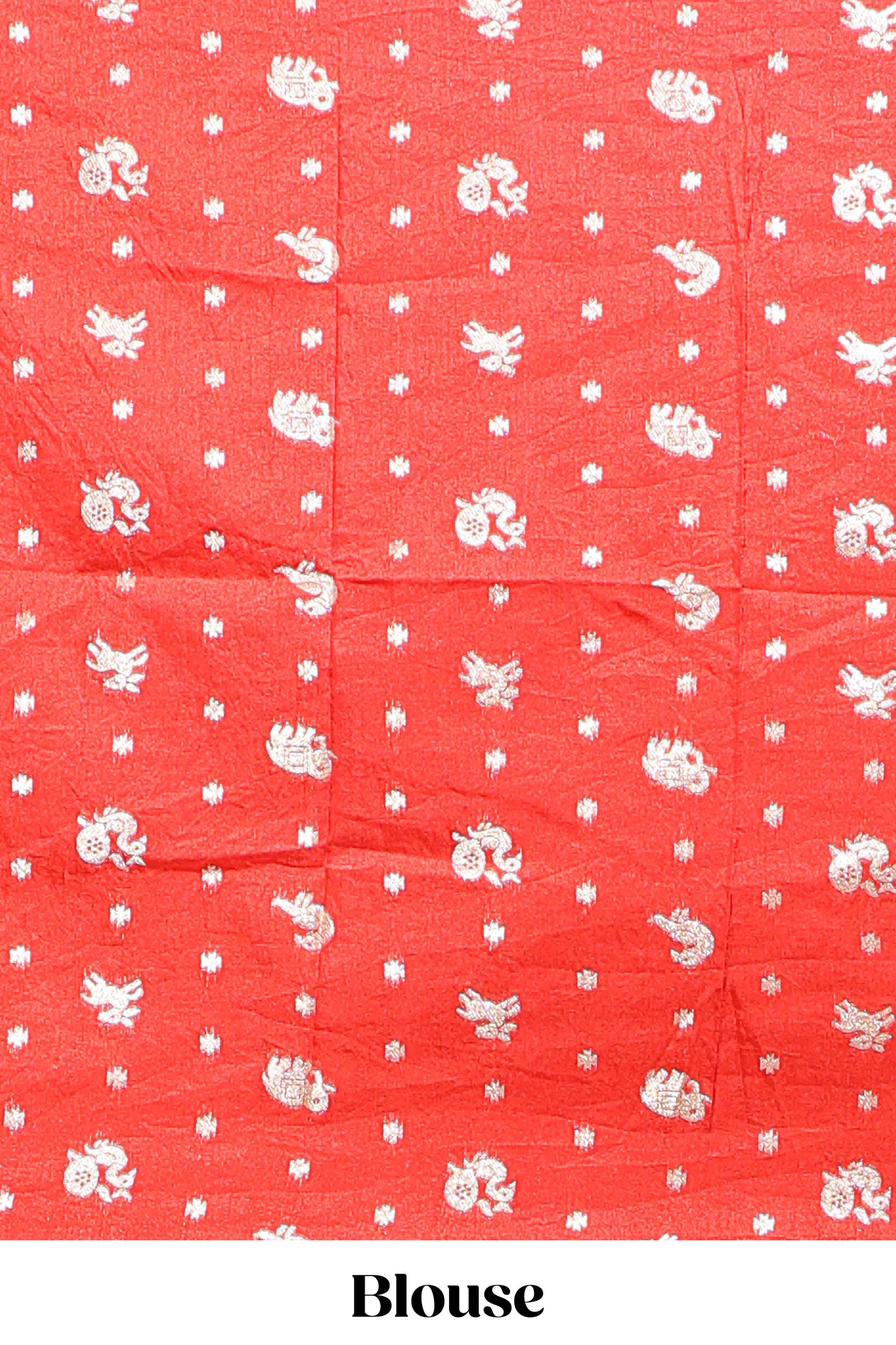 Red stripes zari butta dola silk saree with self zari border and printed pallu