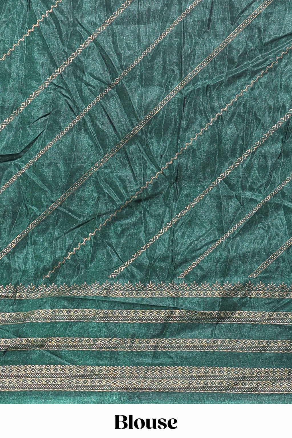 Pink zari striped saree in dola silk with contrast woven border and blouse