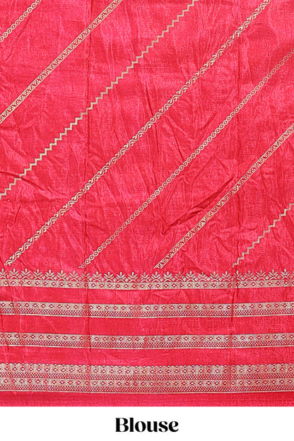 Black zari striped saree in dola silk with contrast woven border and blouse