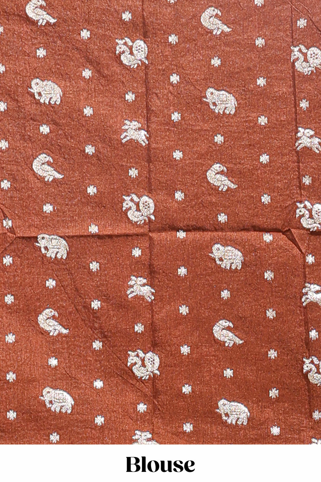 Brown zari butta dola silk saree with self zari border and printed pallu