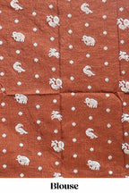 Brown zari butta dola silk saree with self zari border and printed pallu