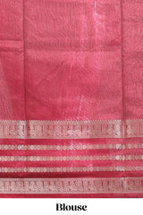 Grey unique buttas dola silk saree with contrast zari border and blouse