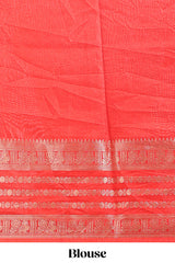 Lavender unique buttas dola silk saree with contrast zari border and blouse