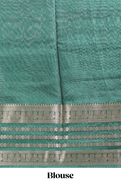 Lemon yellow unique buttas dola silk saree with contrast zari border and blouse