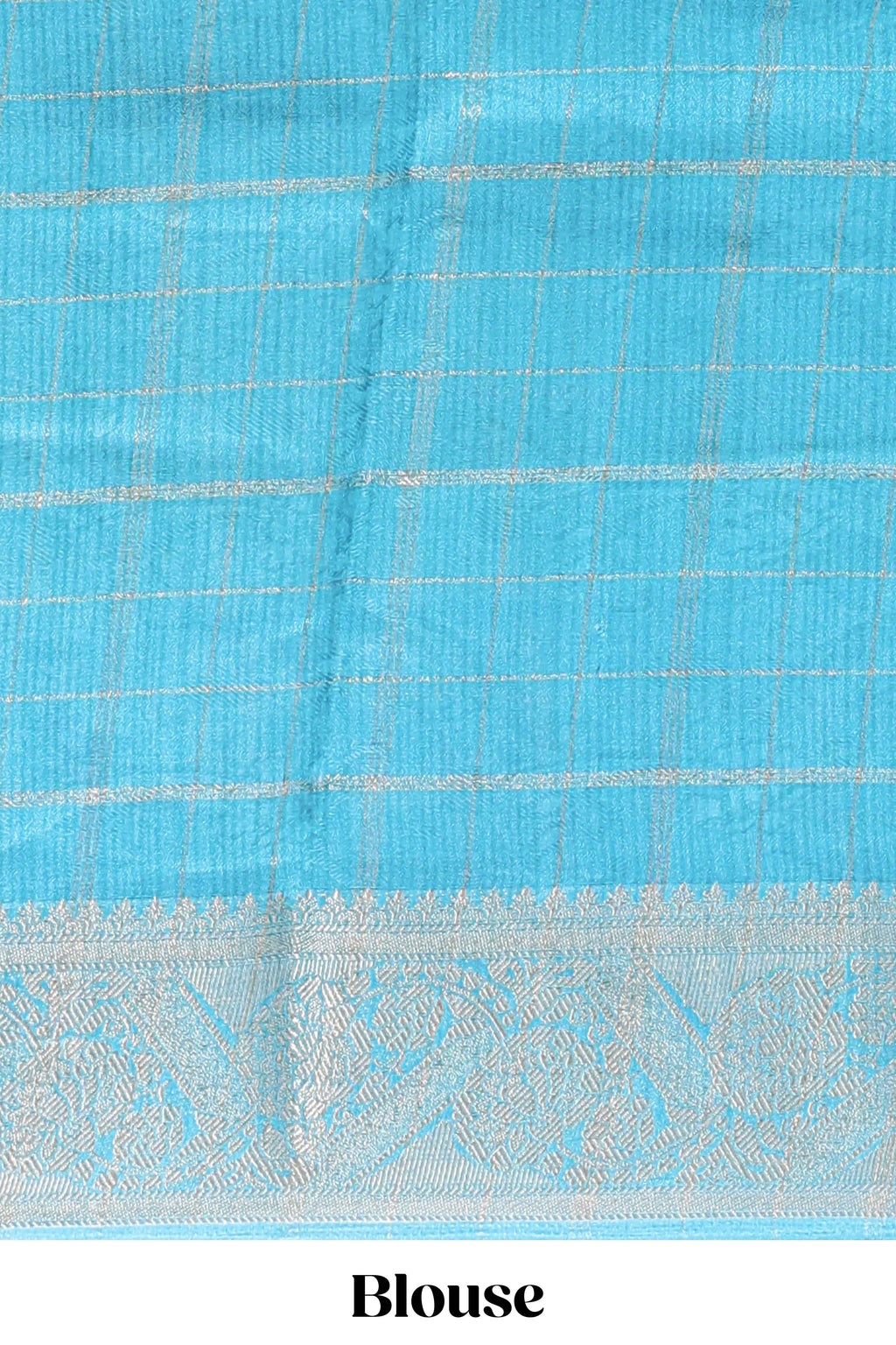 Yellow checked dola silk saree with contrast zari border and blouse