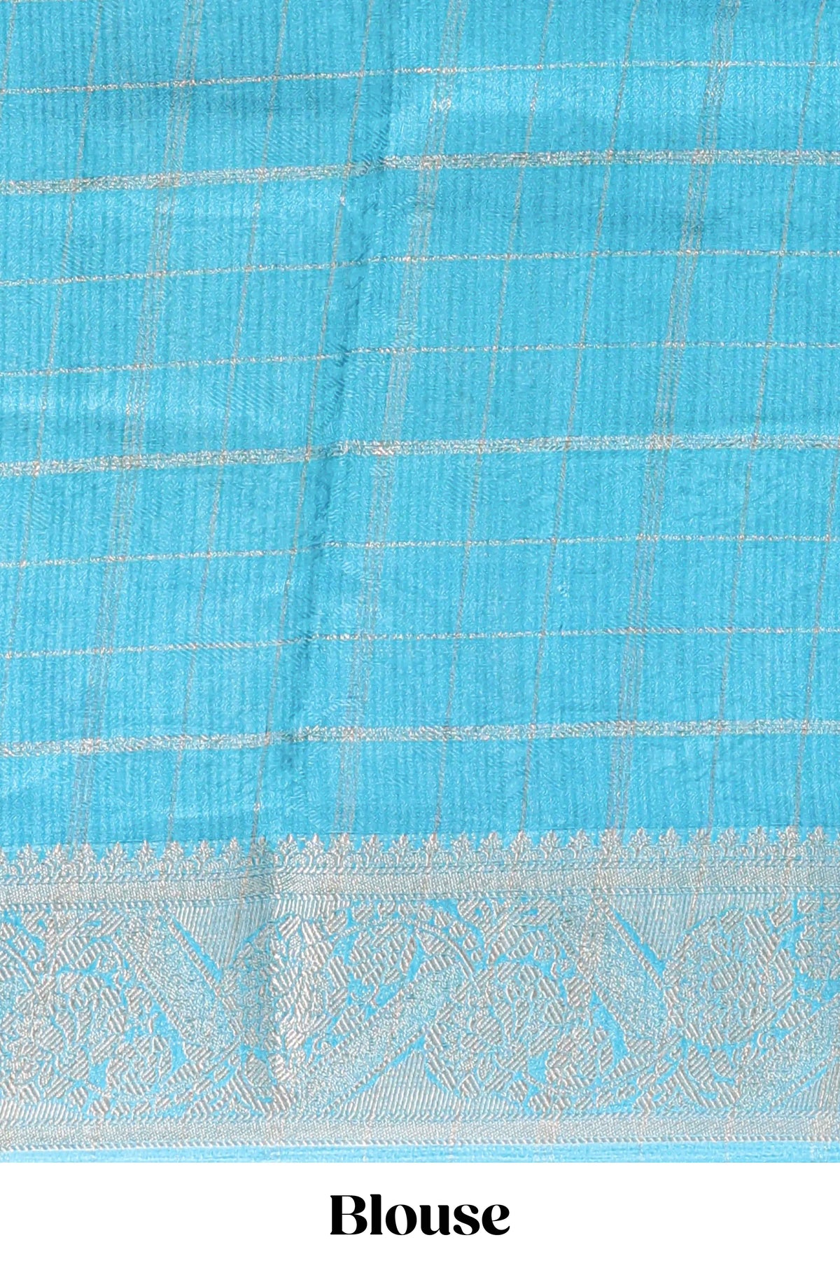 Yellow checked dola silk saree with contrast zari border and blouse
