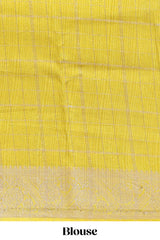 Violet checked dola silk saree with contrast zari border and blouse