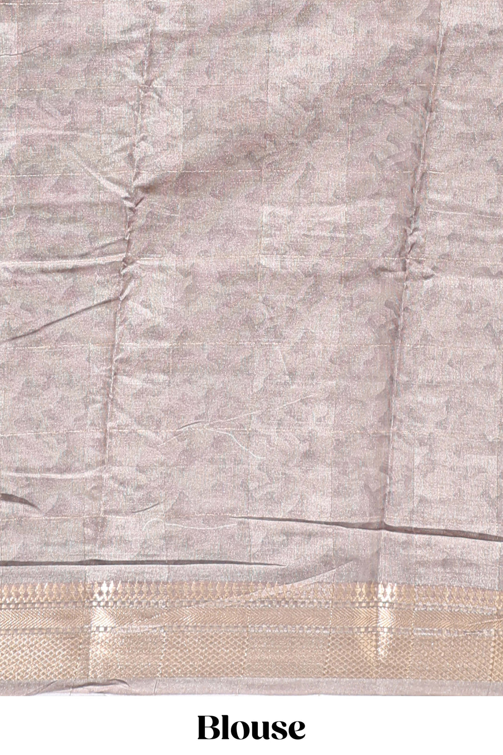 Brown floral design dola silk saree with sellf zari border and matching blouse
