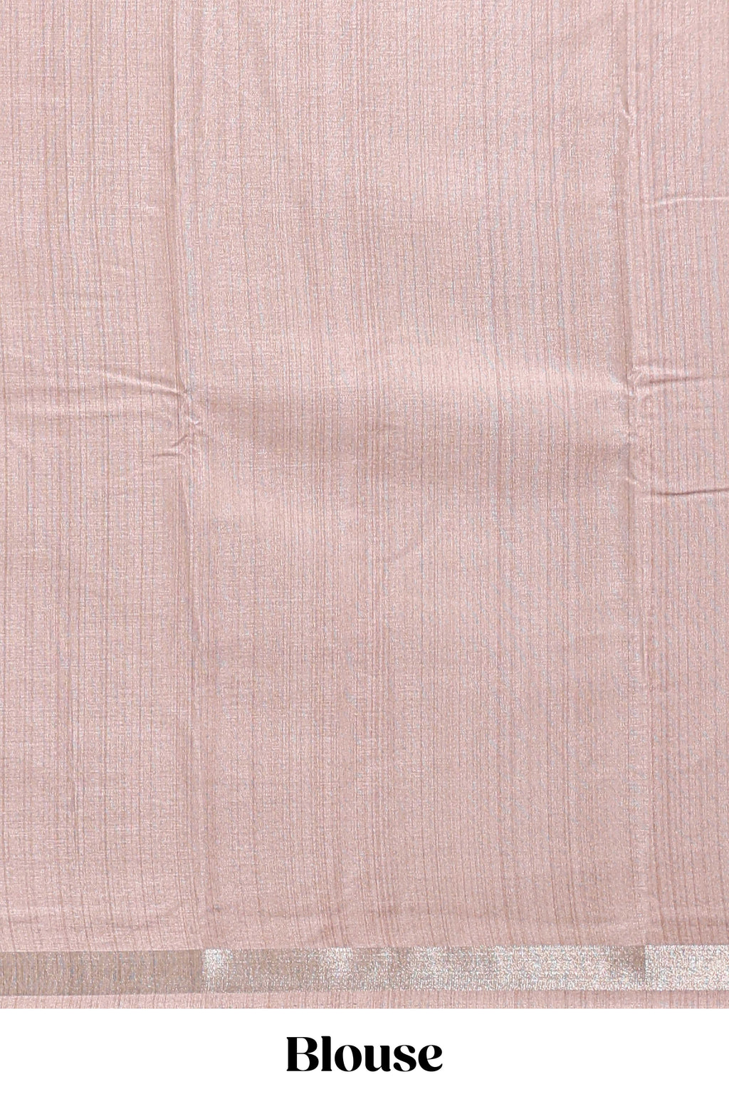 Peach Plain  dola silk saree with floral printed border and plain contrast blouse