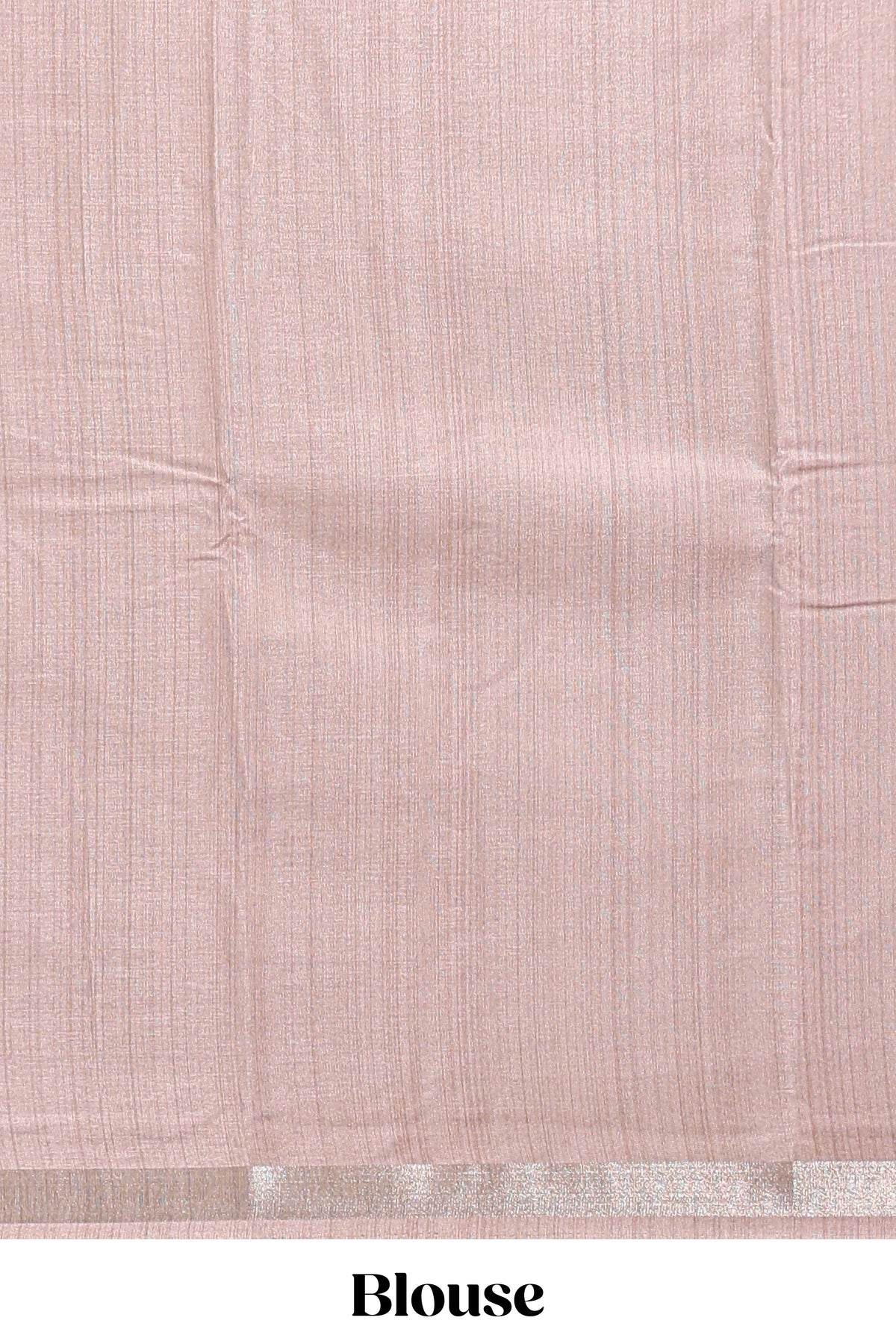 Peach Plain  dola silk saree with floral printed border and plain contrast blouse