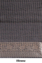 Dola silk saree all over  crepe floral printed  design with copper zari border and pallu