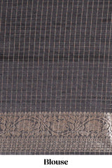 Dola silk saree all overcrepe floral printeddesign with copper zari border and pallu