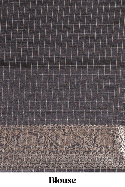 Dola silk saree all over  crepe floral printed  design with copper zari border and pallu