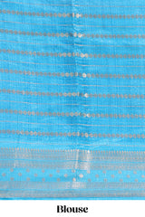 Pink zari striped dola silk saree with contrast border and floral printed pallu