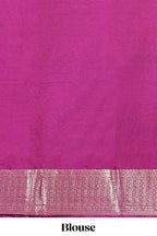 Blue zari striped dola silk saree with contrast zari border and striped pallu
