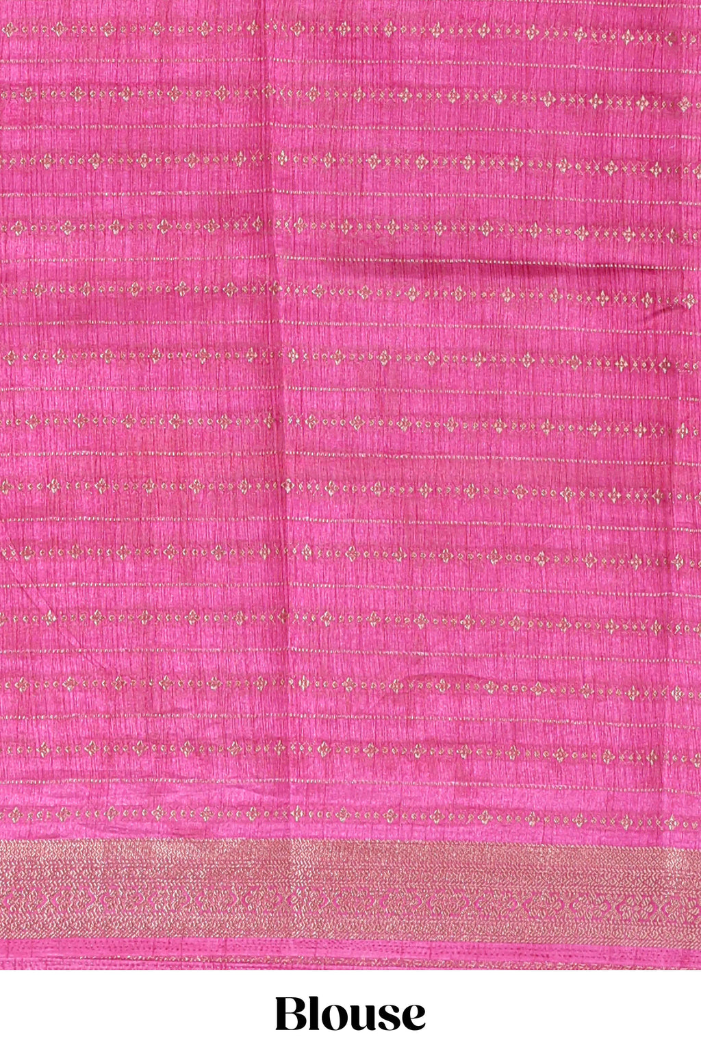 Peach zari striped dola silk saree with contrast zari border and floral printed pallu