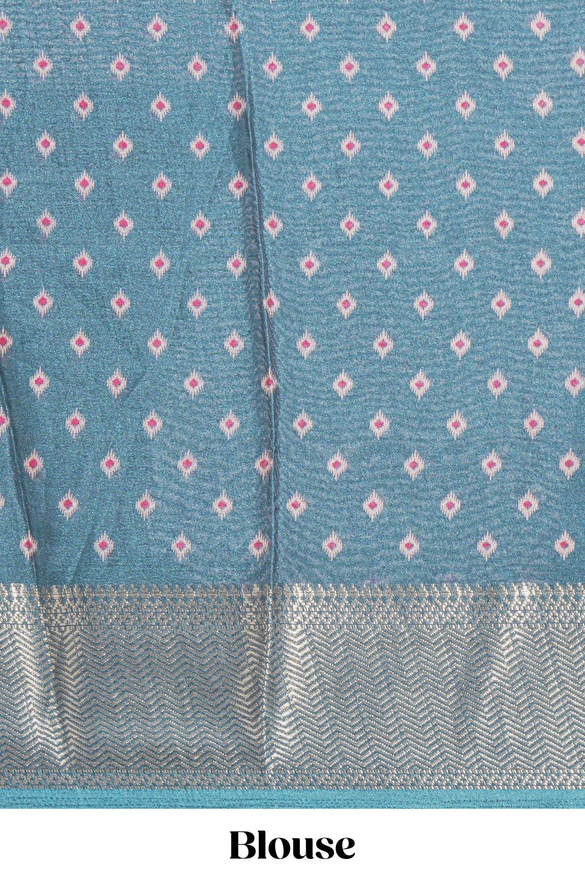 Peacock green zari butta dola silk saree with self zari border and matching zari motifs blouse