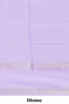 Purple striped dola Saree with contrast border and blouse