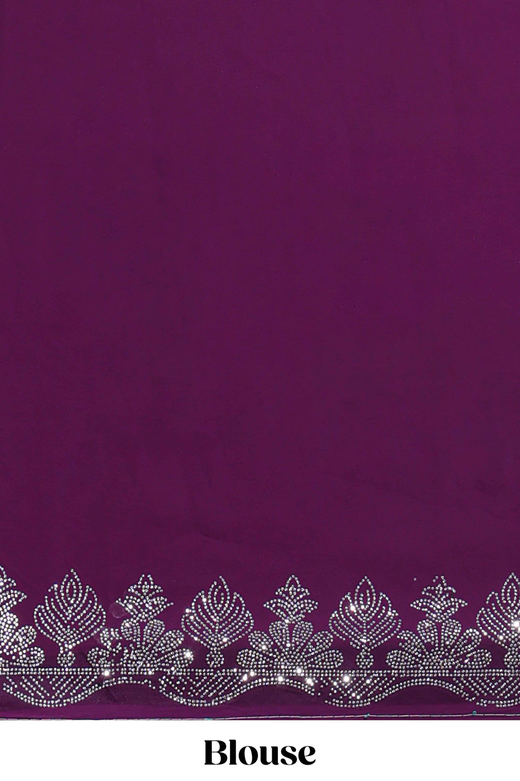 Purple saree with silver sequin wave pattern  embellished scallop border and matching designer pallu along with work blouse