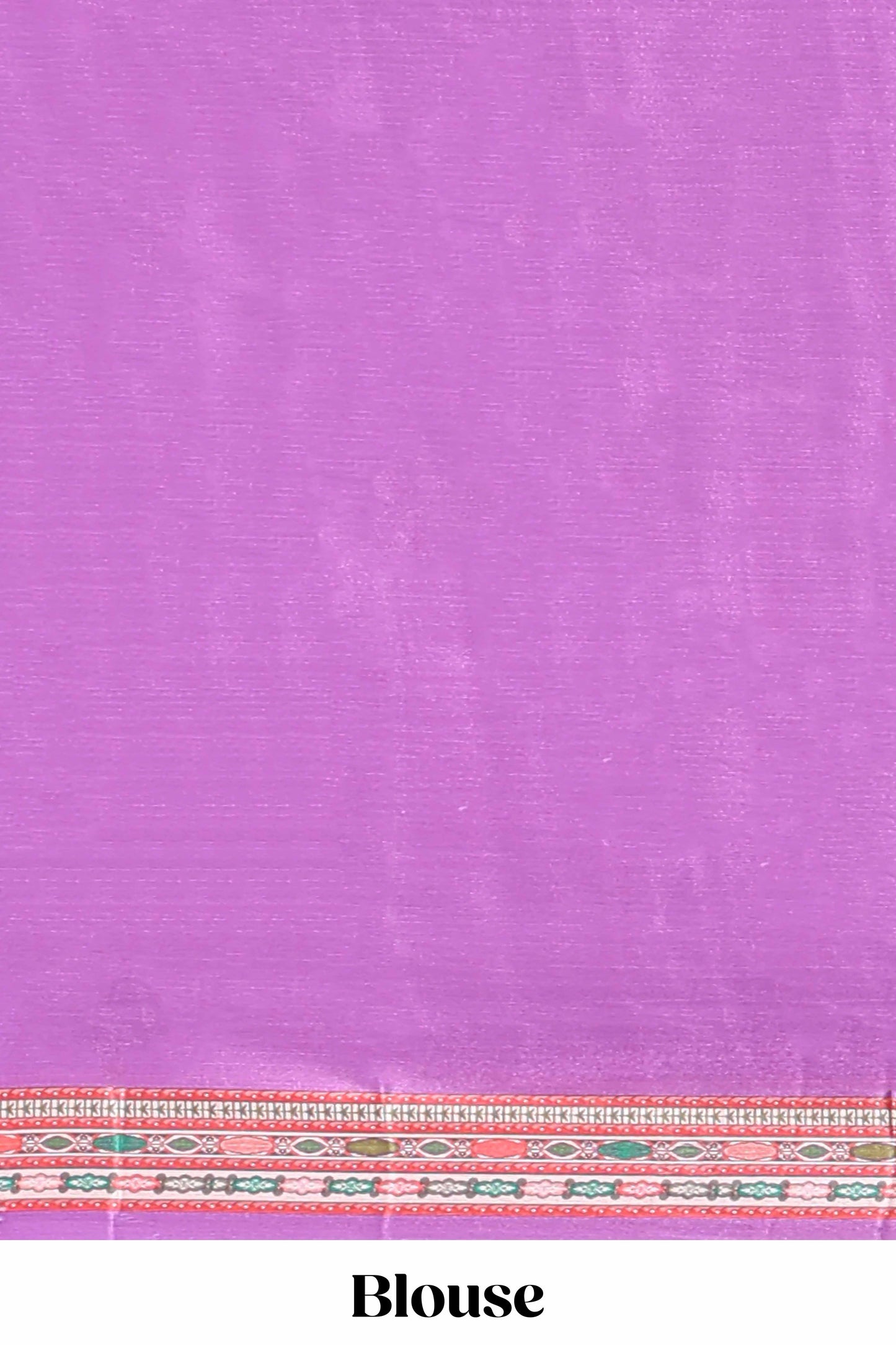 Dark lavender geometric pattern & floral design masakali saree with self border and matching blouse
