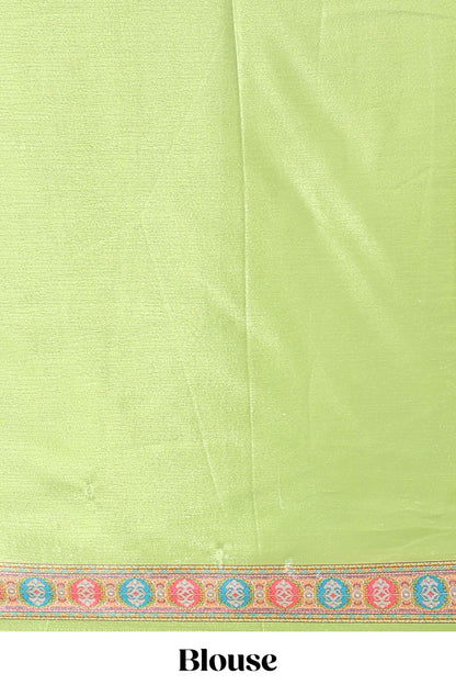 Green hexa floral desgin masakali saree with self border and matching blouse