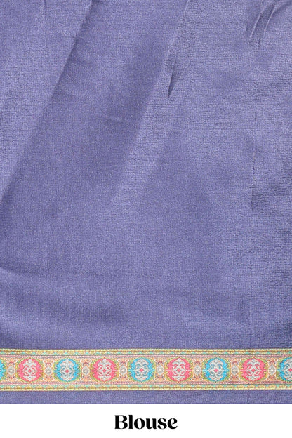 Royal purple hexa floral desgin masakali saree with self border and matching blouse