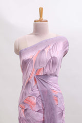 Electric lavender floral design georgette saree with self border and matching blouse