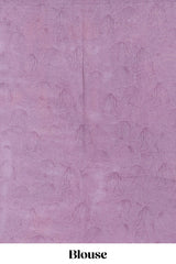Electric lavender floral design georgette saree with self border and matching blouse